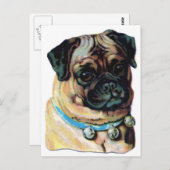 Pug Dog Briefkaart (Voorkant / Achterkant)