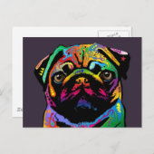 Pug Dog Briefkaart (Voorkant / Achterkant)