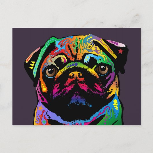 Pug Dog Briefkaart (Voorkant)