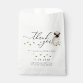 Pug dog bruiloft dank u bedankzakje (Voorkant)