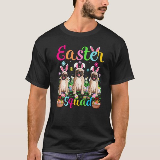 Pug Dog Bunny Ear Easter Squad Pug Happy Pasen T-shirt (Voorkant)