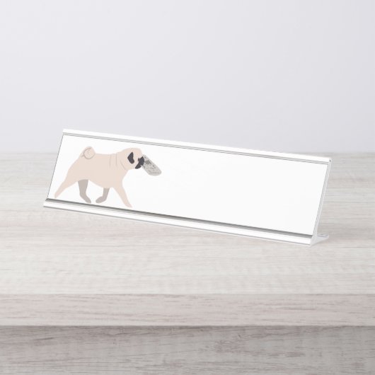 Pug Dog Bureau Naambordje (Voorkant)