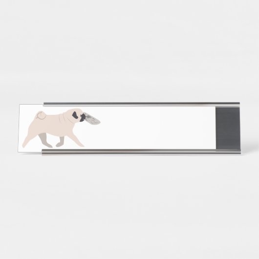 Pug Dog Bureau Naambordje (Voorkant)