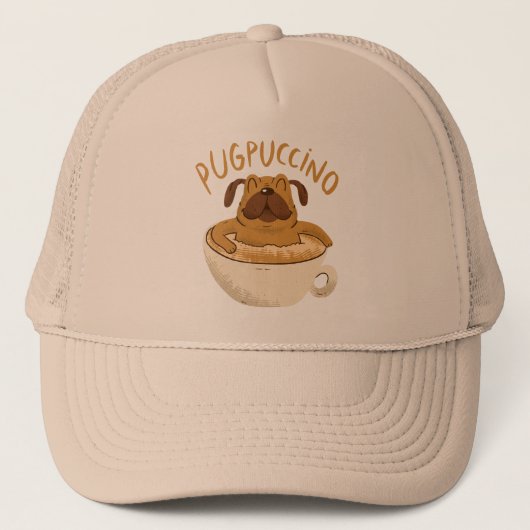 Pug Dog Caffeine Lover Design Trucker Pet (Voorkant)