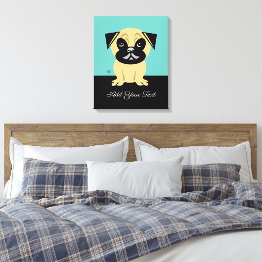 Pug Dog Canvas Afdruk (Insitu (Slaapkamer))