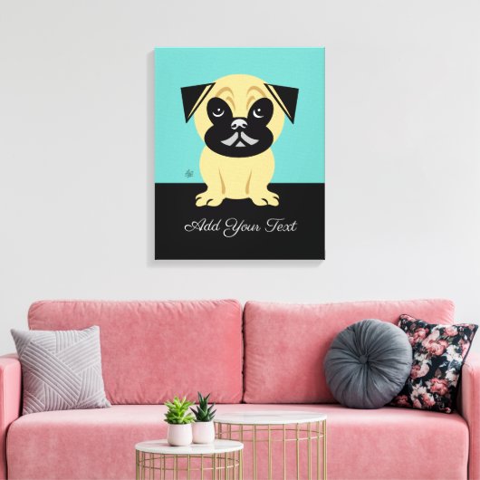 Pug Dog Canvas Afdruk (Insitu (Woonkamer))