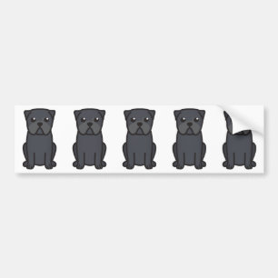 Pug Dog Cartoon Bumpersticker