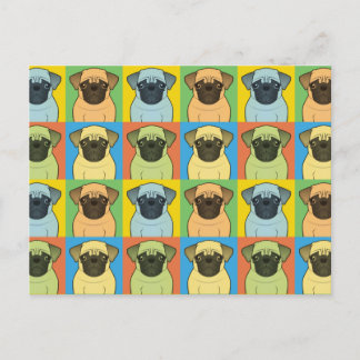 Pug Dog Cartoon Pop-Art Briefkaart