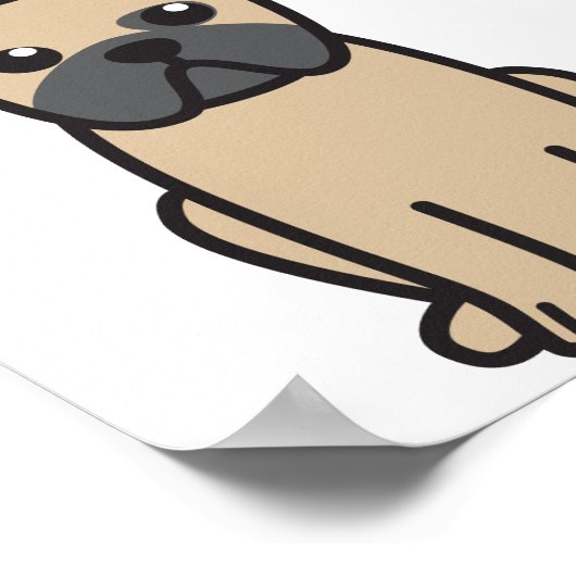 Pug Dog Cartoon Poster (Hoek)