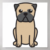 Pug Dog Cartoon Poster (Voorkant)