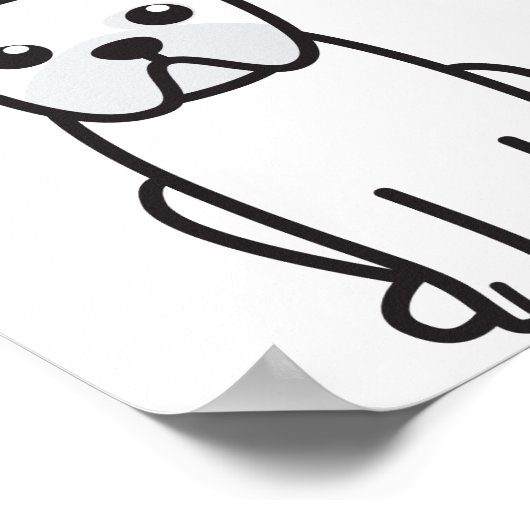 Pug Dog Cartoon Poster (Hoek)