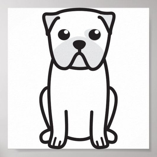 Pug Dog Cartoon Poster (Voorkant)