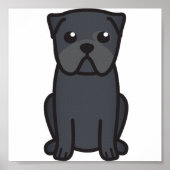 Pug Dog Cartoon Poster (Voorkant)