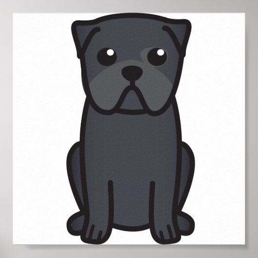 Pug Dog Cartoon Poster (Voorkant)