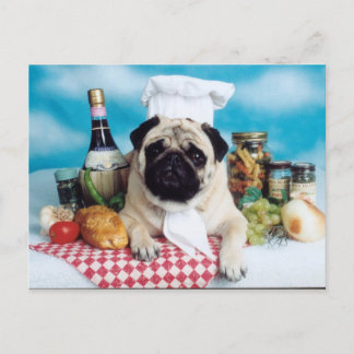 Pug Dog Chef Briefkaart