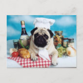 Pug Dog Chef Briefkaart (Voorkant)