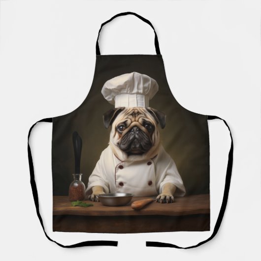 Pug Dog Chef Schort (Voorkant)
