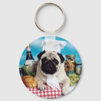 Pug Dog Chef Sleutelhanger