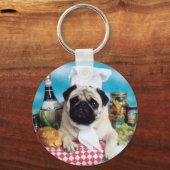 Pug Dog Chef Sleutelhanger (Voorkant)
