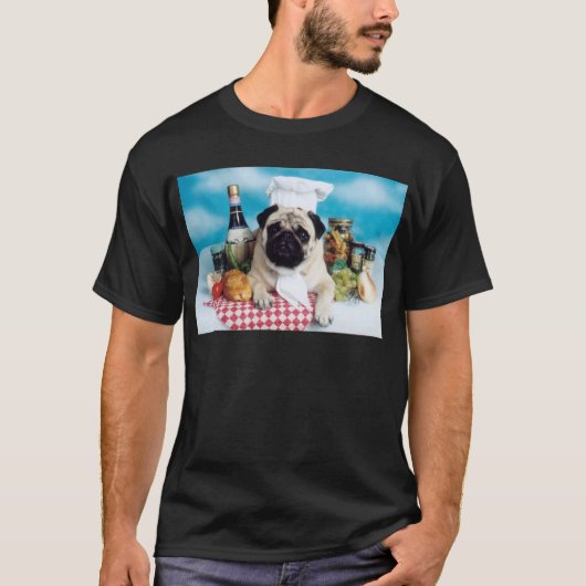 Pug Dog Chef T-shirt (Voorkant)