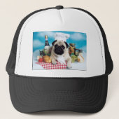 Pug Dog Chef Trucker Pet (Voorkant)