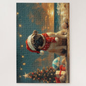 Pug Dog Christmas  Beach Legpuzzel (Verticaal)