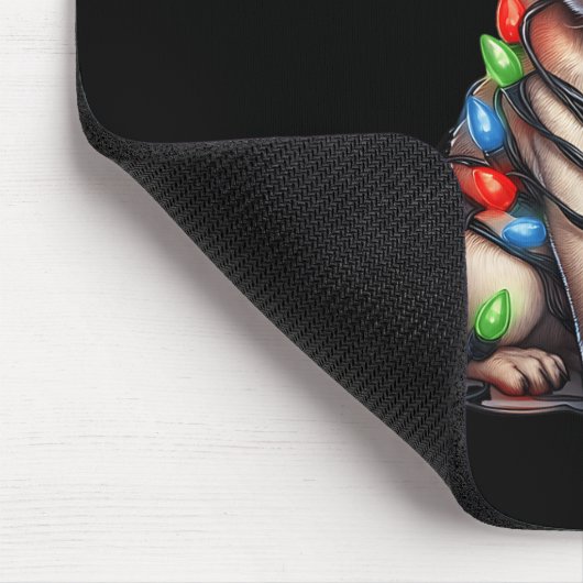 Pug Dog Christmas Lights Santa Hat Dog Lover  Muismat (Hoek)