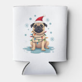 Pug Dog Christmas Men Women (1) Blikjeskoeler (Voorkant)