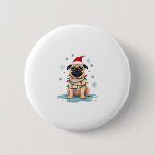 Pug Dog Christmas Men Women (1) Ronde Button 5,7 Cm (Voorkant)