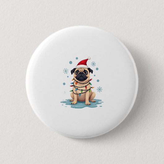 Pug Dog Christmas Men Women (1) Ronde Button 5,7 Cm (Voorkant)