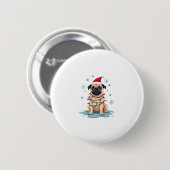 Pug Dog Christmas Men Women (1) Ronde Button 5,7 Cm (Voorkant /achterkant)