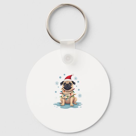 Pug Dog Christmas Men Women (1) Sleutelhanger (Voorkant)