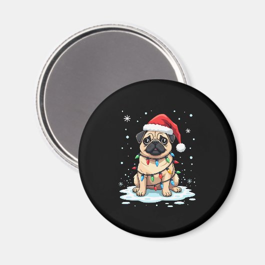 Pug Dog Christmas Men Women (2) Magneet (Voorkant / Achterkant)