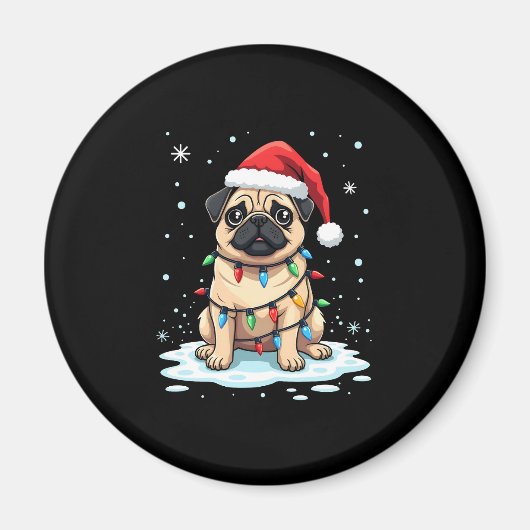 Pug Dog Christmas Men Women (2) Magneet (Voorkant)