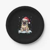 Pug Dog Christmas Men Women (2) Papieren Bordje (Voorkant)