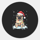Pug Dog Christmas Men Women (2) Ronde Sticker (Voorkant)