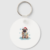 Pug Dog Christmas Men Women (2) Sleutelhanger (Voorkant)