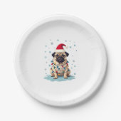 Pug Dog Christmas Men Women (3) Papieren Bordje (Voorkant)