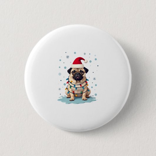 Pug Dog Christmas Men Women (3) Ronde Button 5,7 Cm (Voorkant)