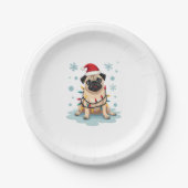 Pug Dog Christmas Men Women Papieren Bordje (Voorkant)