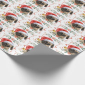 Pug Dog Christmas Pattern Wrapping Paper Cadeaupapier (Hoek)
