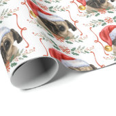 Pug Dog Christmas Pattern Wrapping Paper Cadeaupapier (Rol Hoek)
