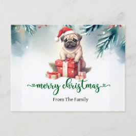 Pug Dog Christmas thema Briefkaart