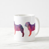 Pug Dog Colorful Geometric Pattern Silhouette Koffiemok (Voorkant rechts)