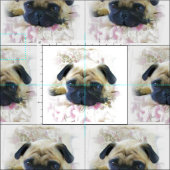 Pug Dog Custom Fabric Stof (Delen)