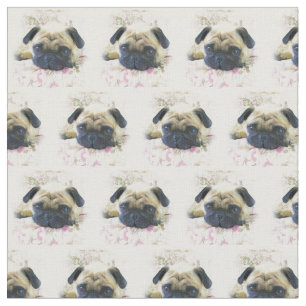 Pug Dog Custom Fabric Stof