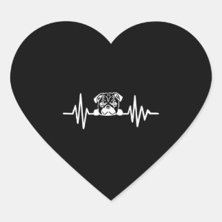 Pug Dog | Cute Pug Face Hart Sticker