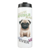 Pug Dog Cuttest Trouble Maker Schattig Schattig Gr Thermosbeker (Voorkant)