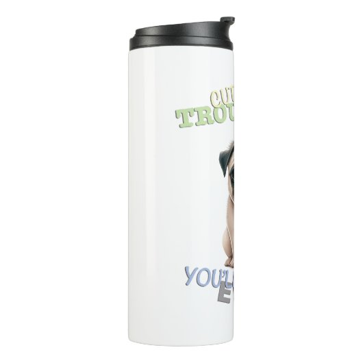 Pug Dog Cuttest Trouble Maker Schattig Schattig Gr Thermosbeker (Gedraaid links)
