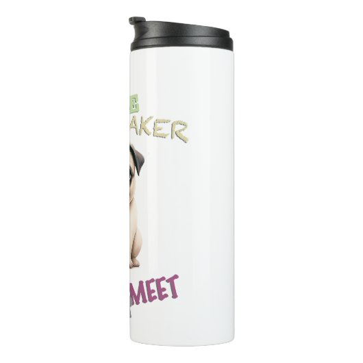 Pug Dog Cuttest Trouble Maker Schattig Schattig Gr Thermosbeker (Geroteerd rechts)